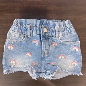 Gap Denim Rainbow Embroidered Shorts